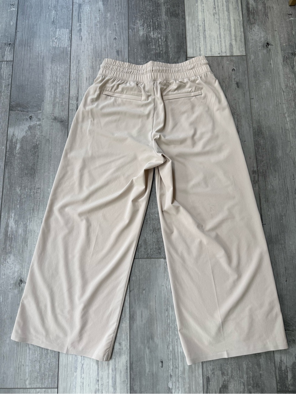 NWT Athleta Avenue Wide Leg Crop Pant 0P Petite Beige Travel Pants - Picture 4 of 12
